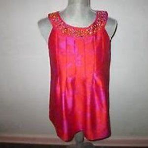 Kate Spade Silk jeweled Sleeveless top